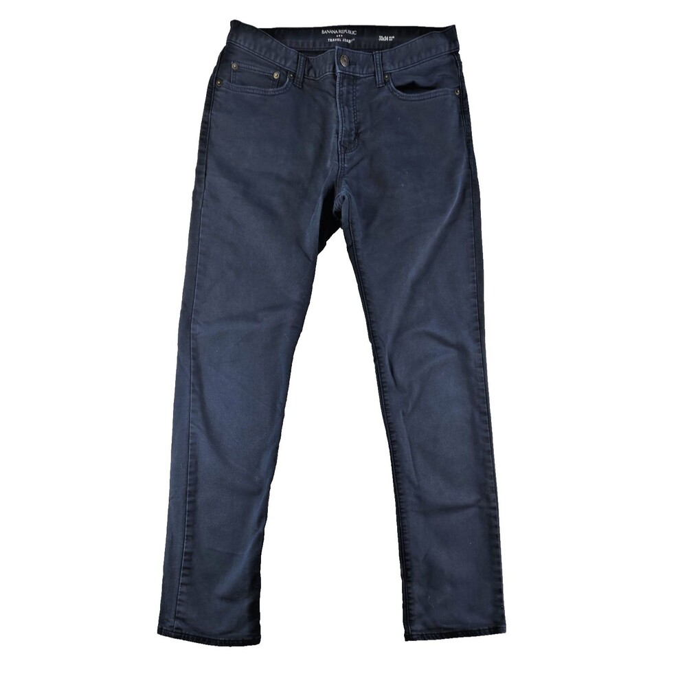 Banana Republic Travel Jean Pants Mens 33x34  Slim Fit Stretch Blue Comfort